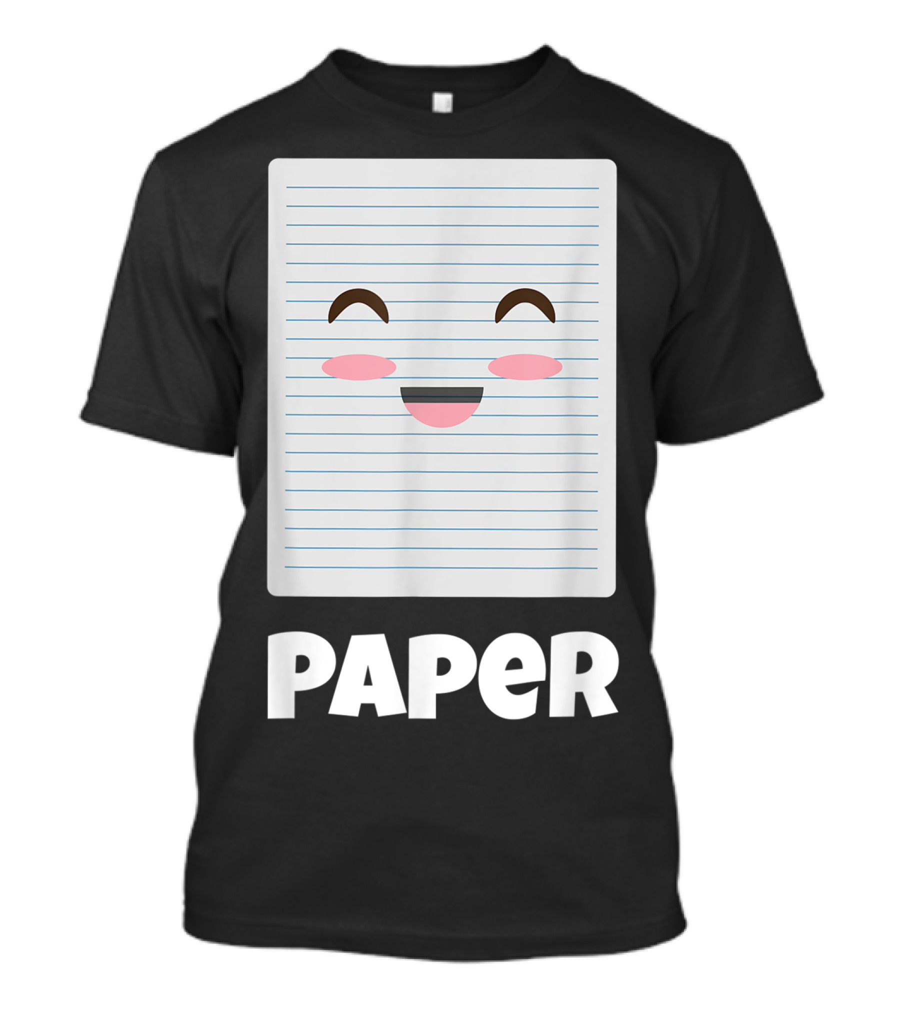 Rock Paper Scissors Funny Halloween Paper Face Costume T-Shirt