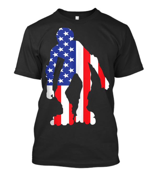 Roller Skating American Flag Inside Me Usa T-Shirt