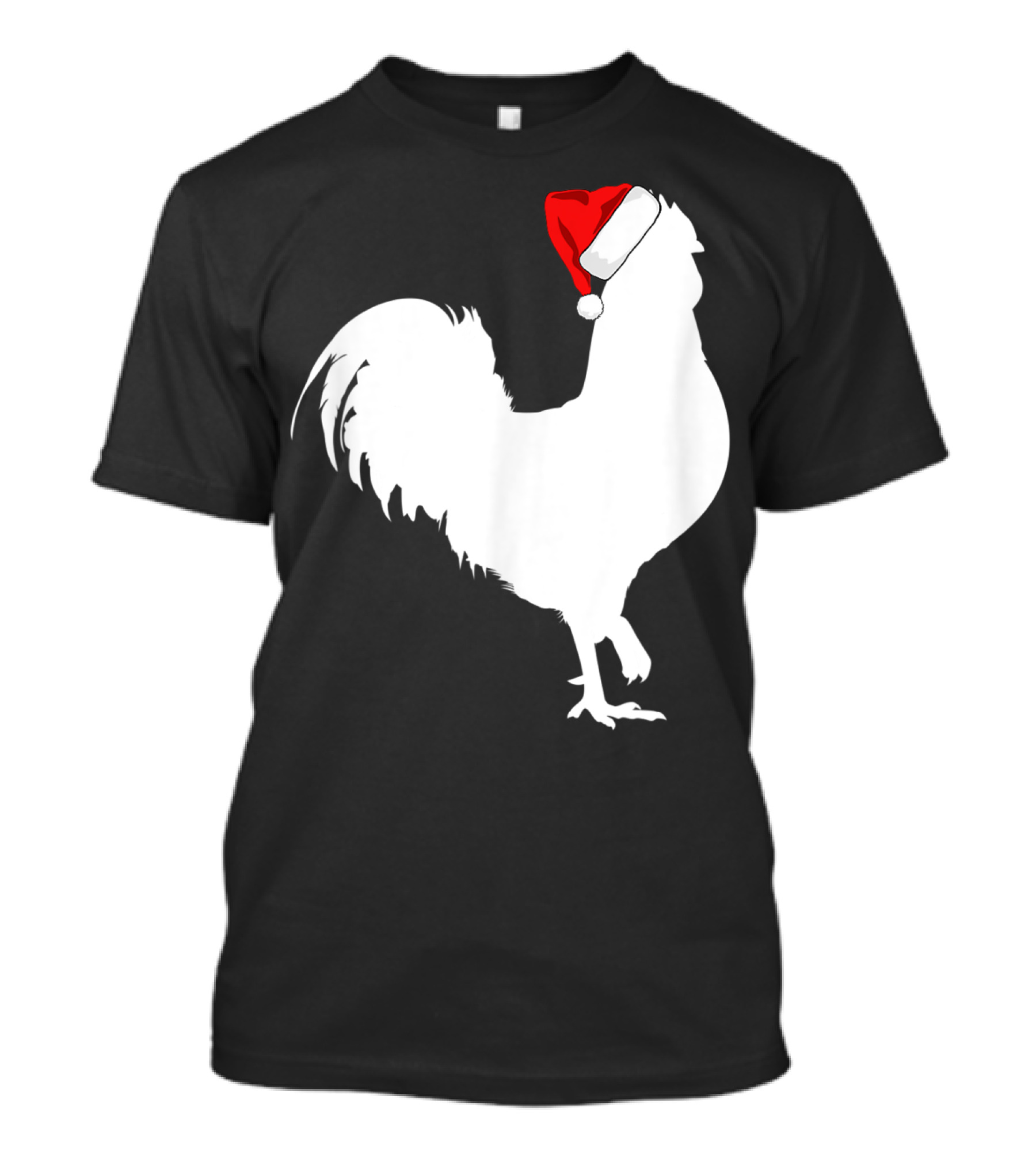 Rooster Santa Hat Merry Christmas T-Shirt