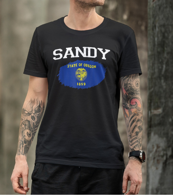 Sandy State Of Oregon 1859 Vintage USA Flag Sports T-Shirt