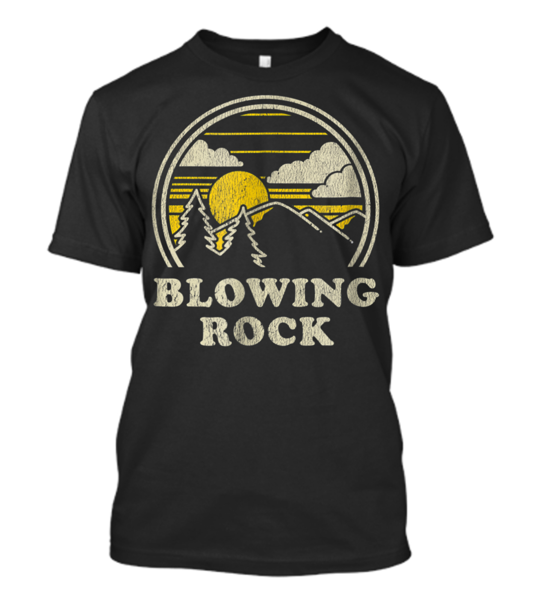 Blowing Rock North Carolina NC Vintage Hiking Sunset Mountains Trees T-Shirt