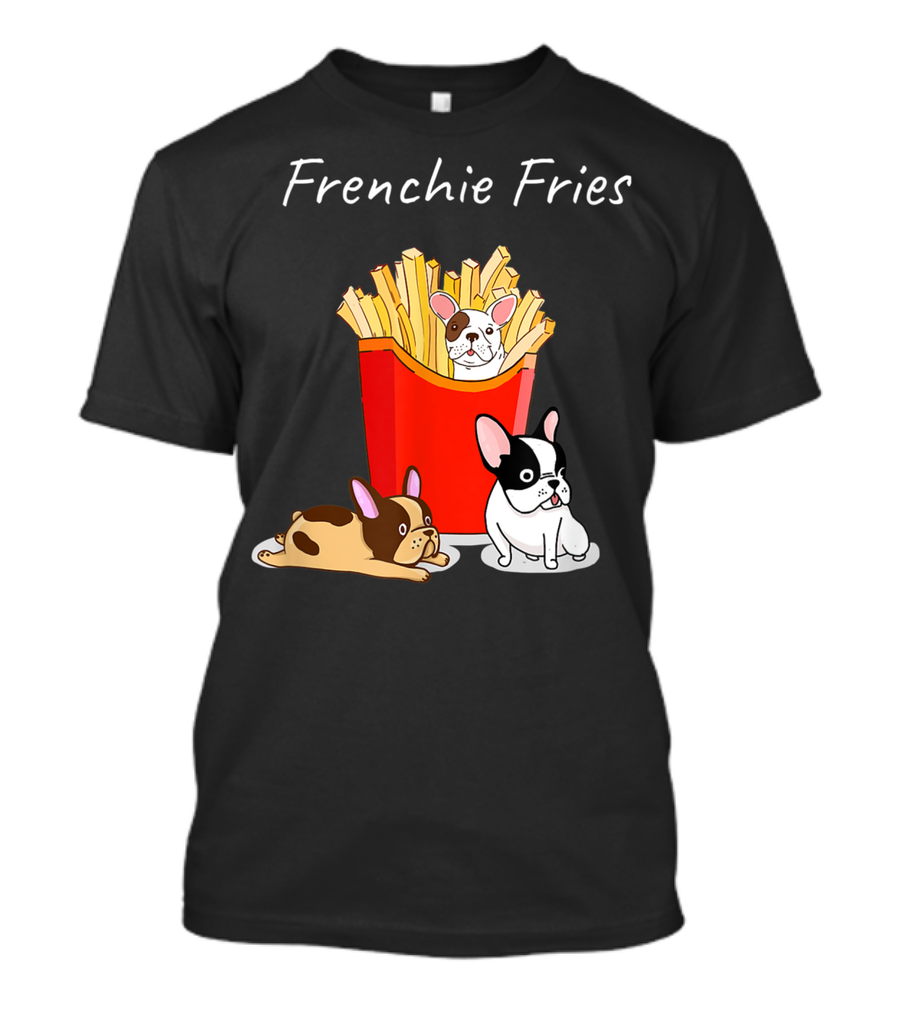 French Bulldog Frenchie Fries Cute Dog Trio T-Shirt