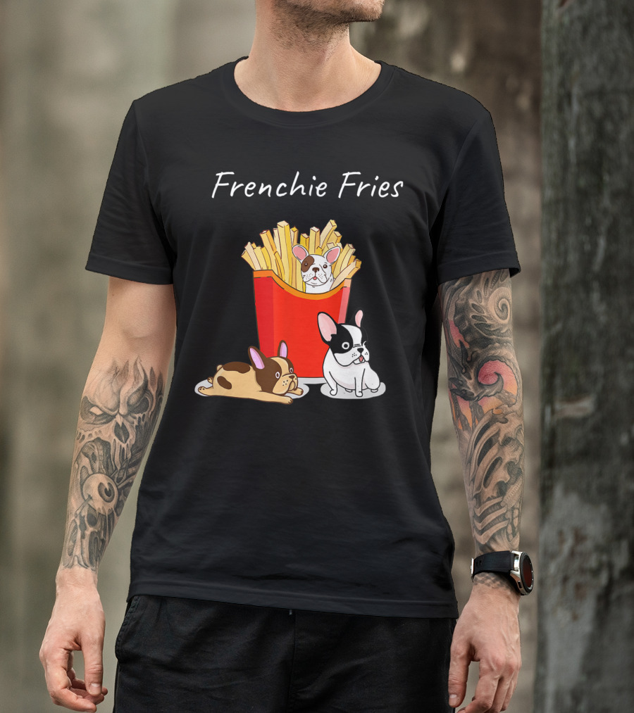 French Bulldog Frenchie Fries Cute Dog Trio T-Shirt