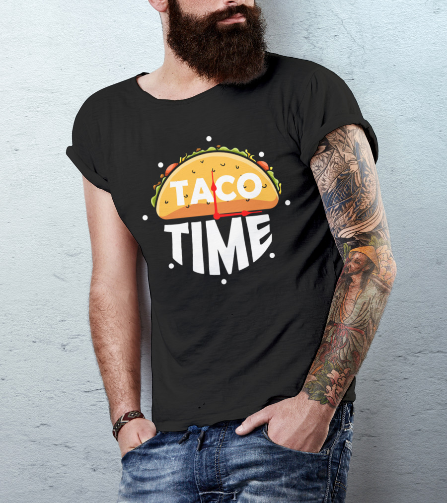 Taco Time Funny Cinco De Mayo Clock T-Shirt