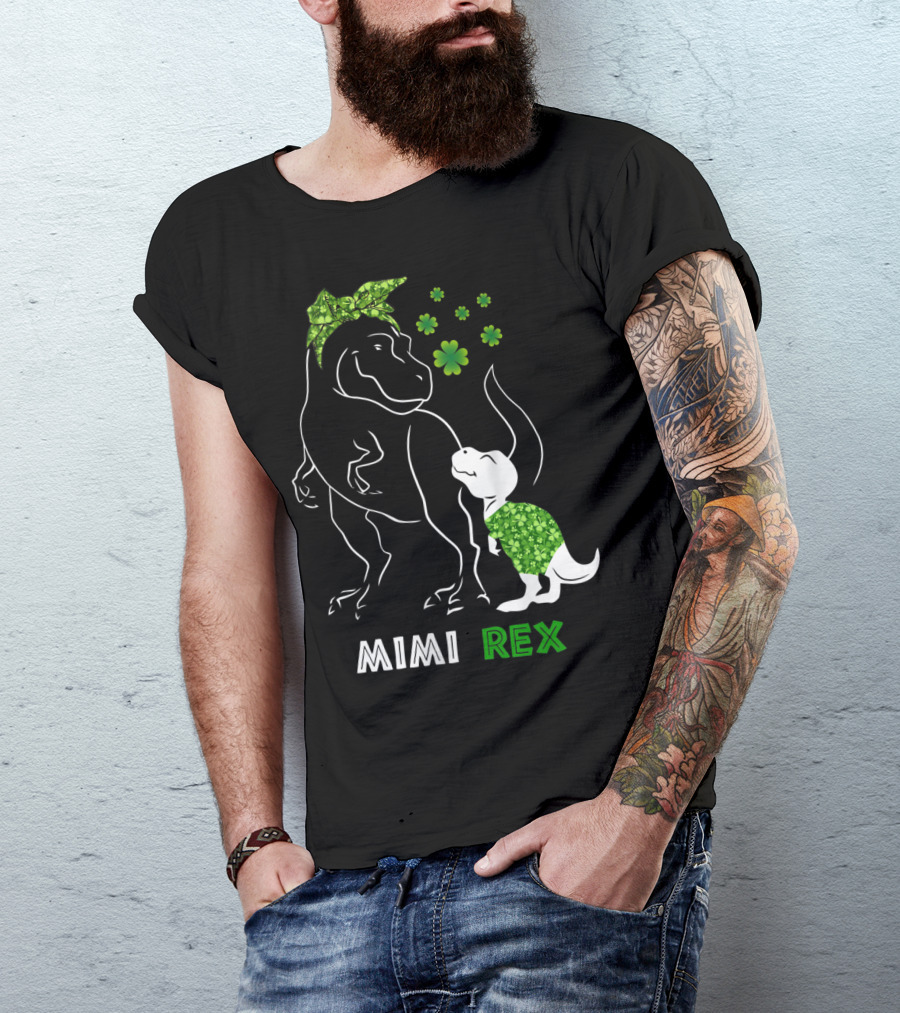 Mimisaurus Rex Shamrock Dinosaur MIMI REX T-Shirt
