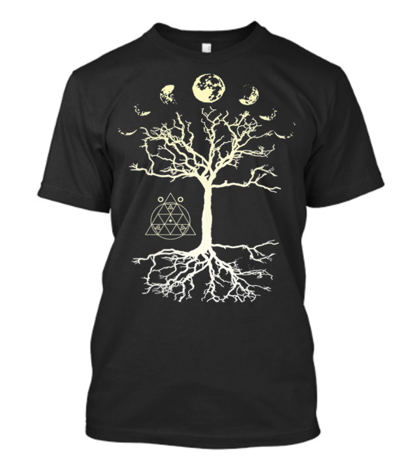 Phases Of The Moon Tree Of Life Sacred Geometry T-Shirt