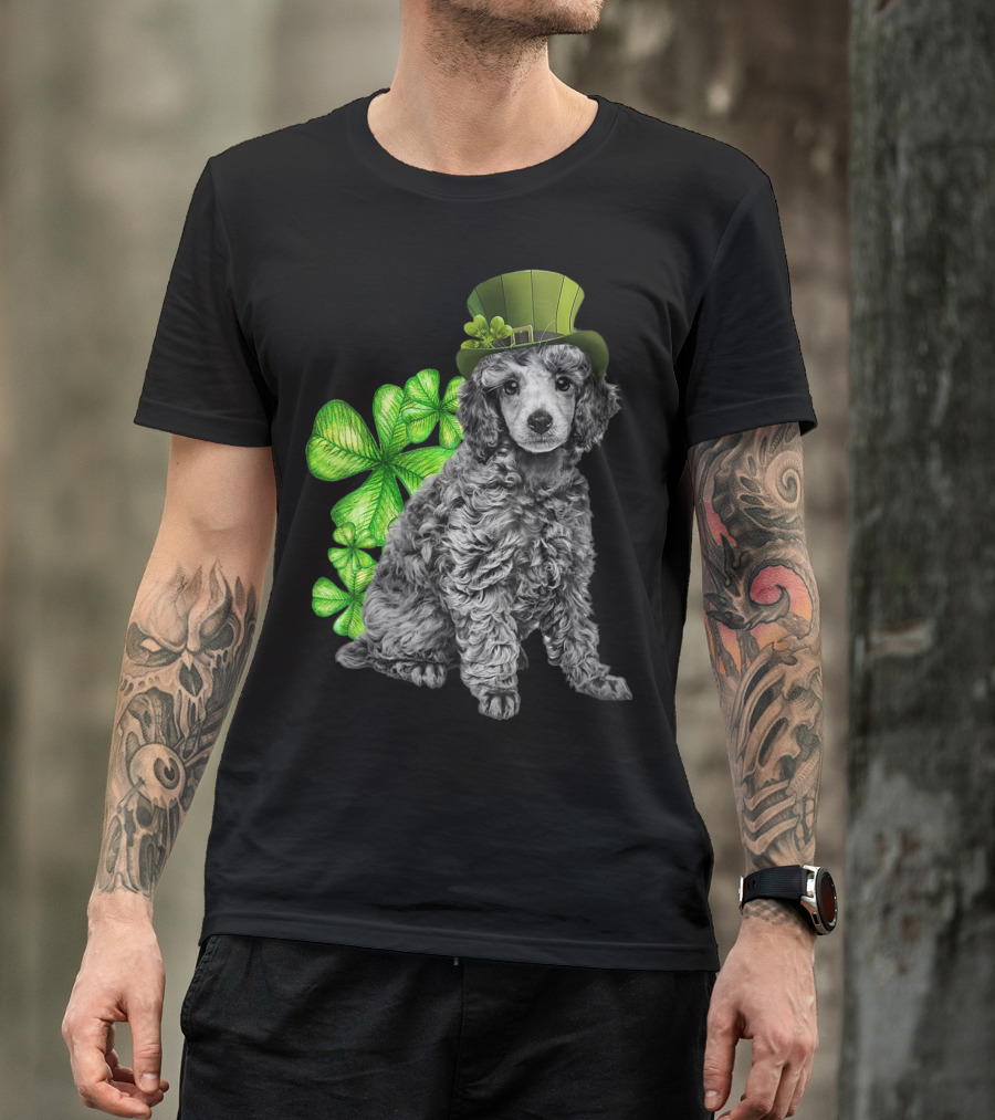 Irish Shamrock Poodle St. Patrick's Day Dog T-Shirt