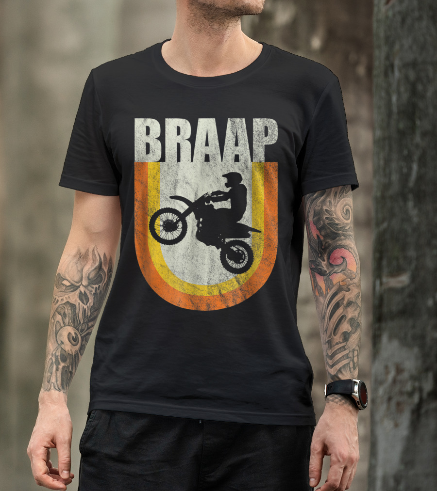 Vintage 70S Motocross Braap Dirt Bike Rider Retro Classic T-Shirt