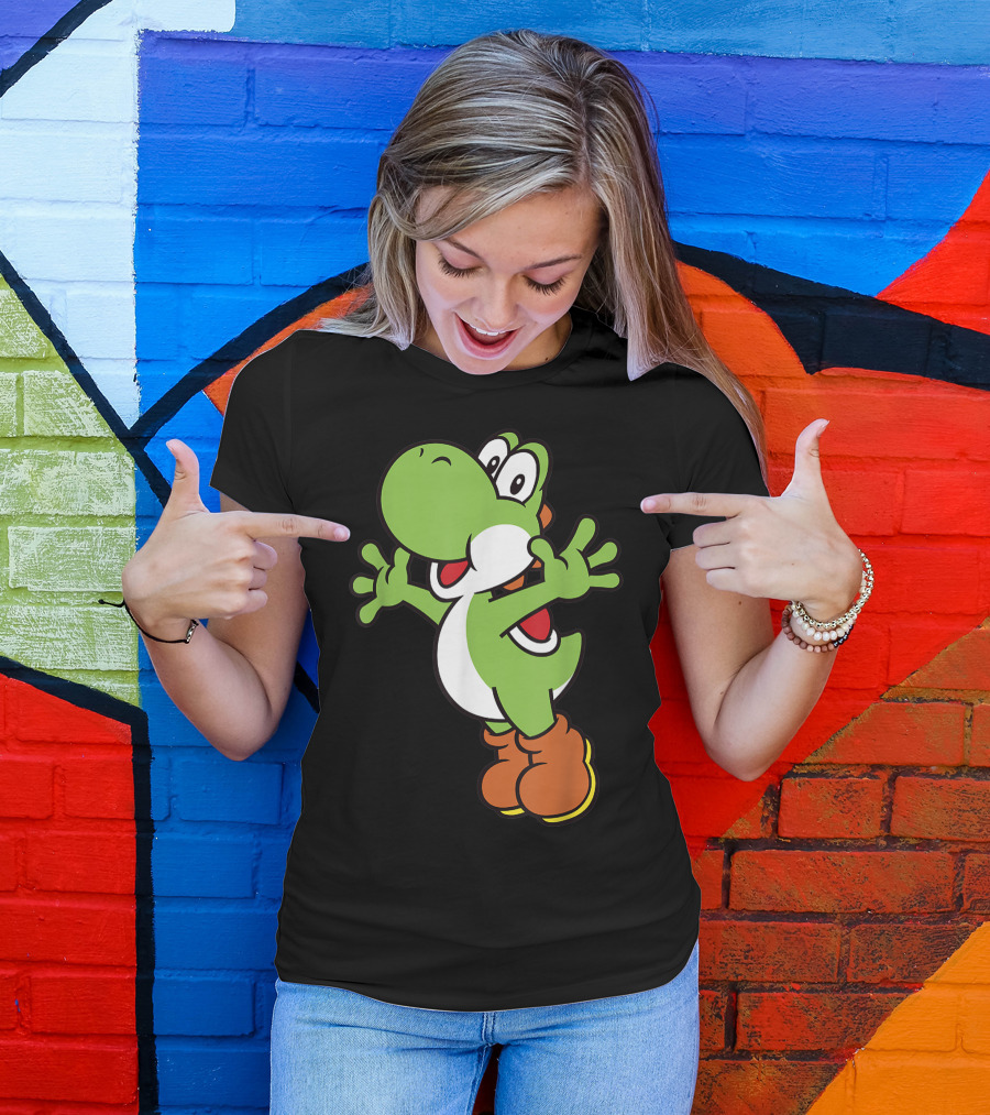 Super Mario Yoshi Iconic Jump Gaming Character T-Shirt