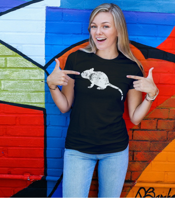 Vintage Distressed Rat Silhouette Classic T-Shirt