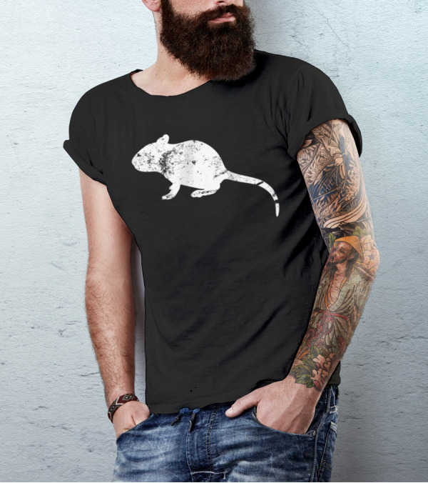 Vintage Distressed Rat Silhouette Classic T-Shirt