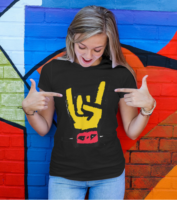 Vintage Rock Classic Band Gesture Metal Hand T-Shirt