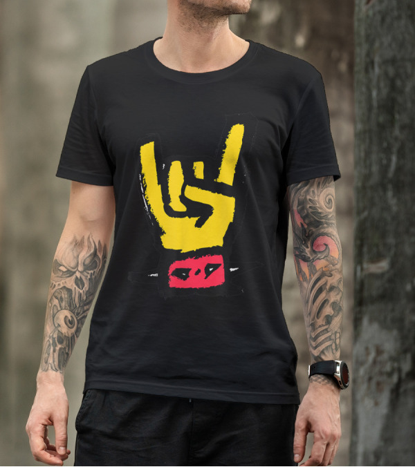 Vintage Rock Classic Band Gesture Metal Hand T-Shirt