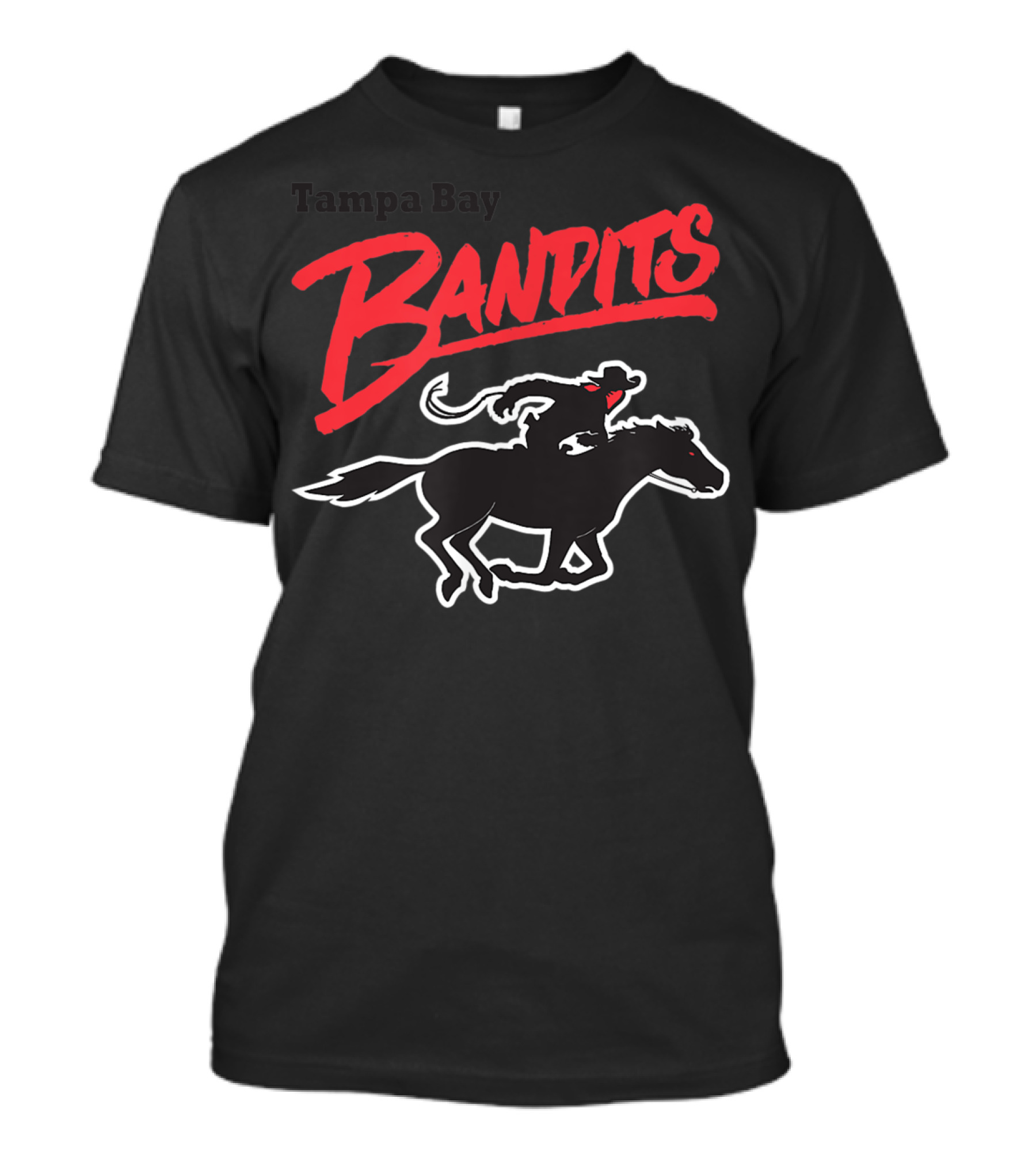 Tampa Bay Bandits Vintage Football Logo With Cowboy Rider T-Shirt