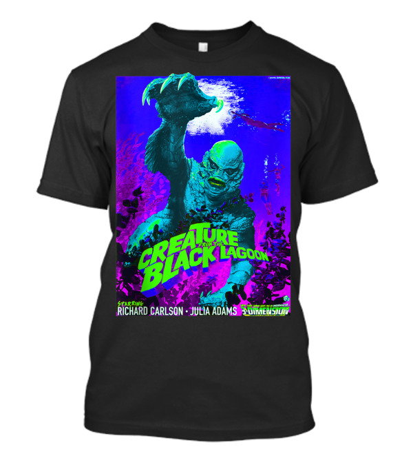 Creature From The Black Lagoon Vintage Richard Carlson Julia Adams 3 Dimension Classic Horror T-Shirt
