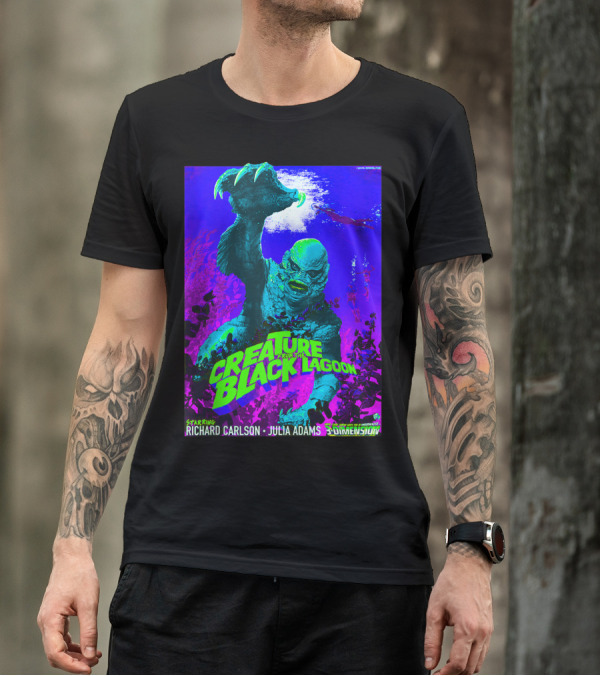Creature From The Black Lagoon Vintage Richard Carlson Julia Adams 3 Dimension Classic Horror T-Shirt