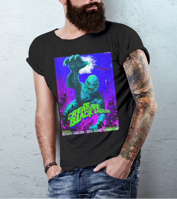 Creature From The Black Lagoon Vintage Richard Carlson Julia Adams 3 Dimension Classic Horror T-Shirt