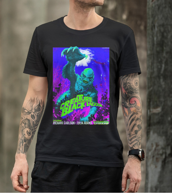 Creature From The Black Lagoon Classic Horror Starring Richard Carlson Julia Adams 3-Dimension T-Shirt