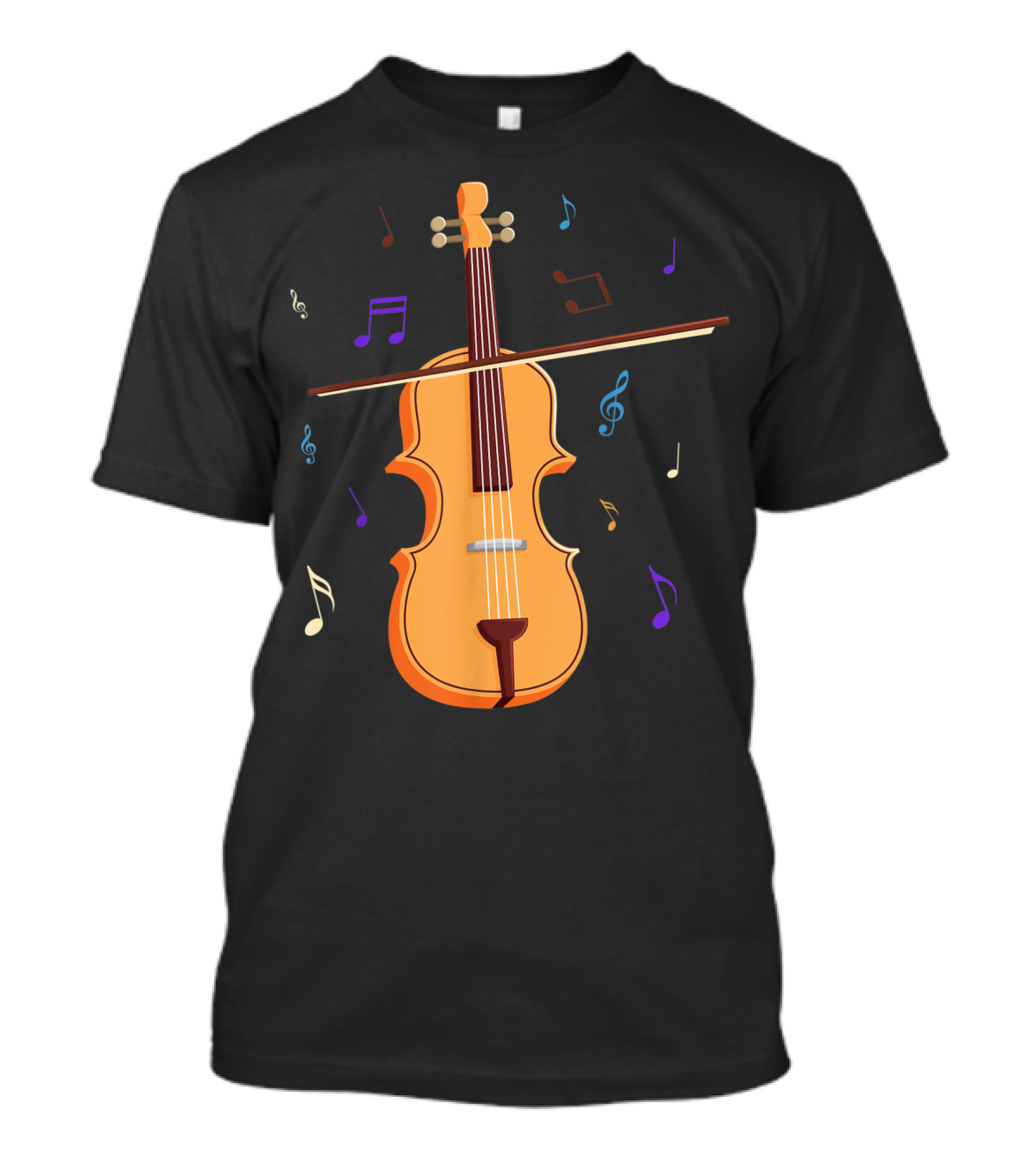 Violin String Instrument Fiddle Musical Notes T-Shirt