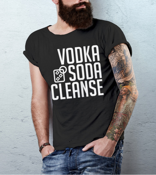 Vodka Soda Cleanse Iconic Beverage Humor T-Shirt