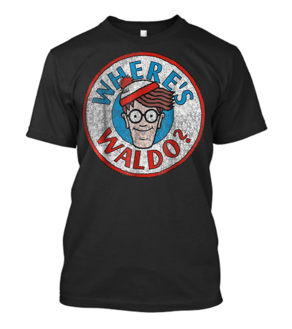 Where's Waldo Classic Circle Icon With Red And White Hat And Glasses T-Shirt