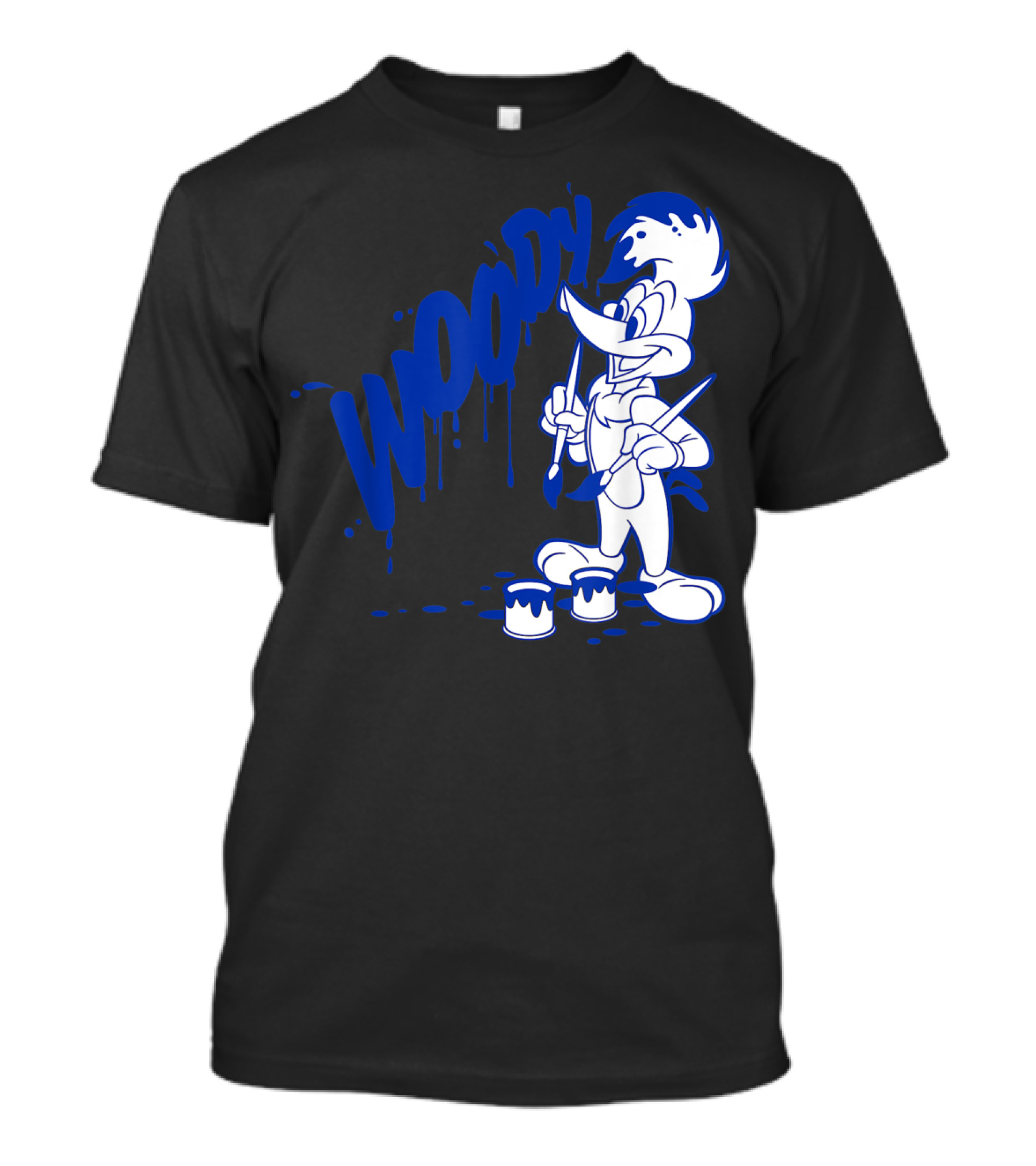 Woody Woodpecker Blue Paint Drips And Brushes Classic T-Shirt