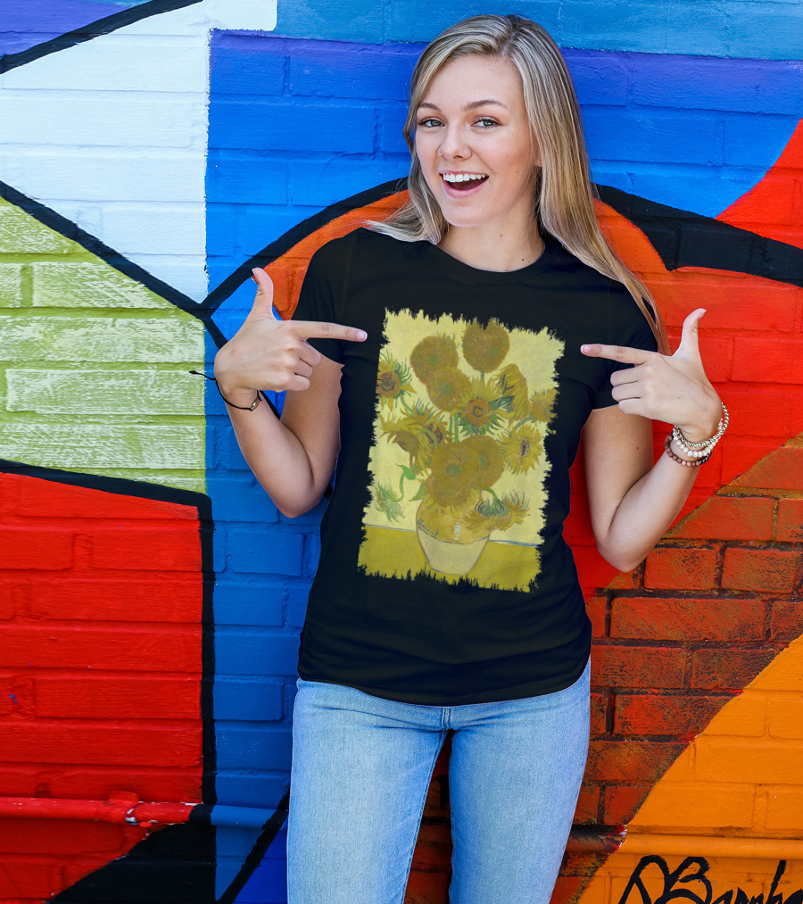 Van Gogh Sunflowers World Famous Painting T-Shirt
