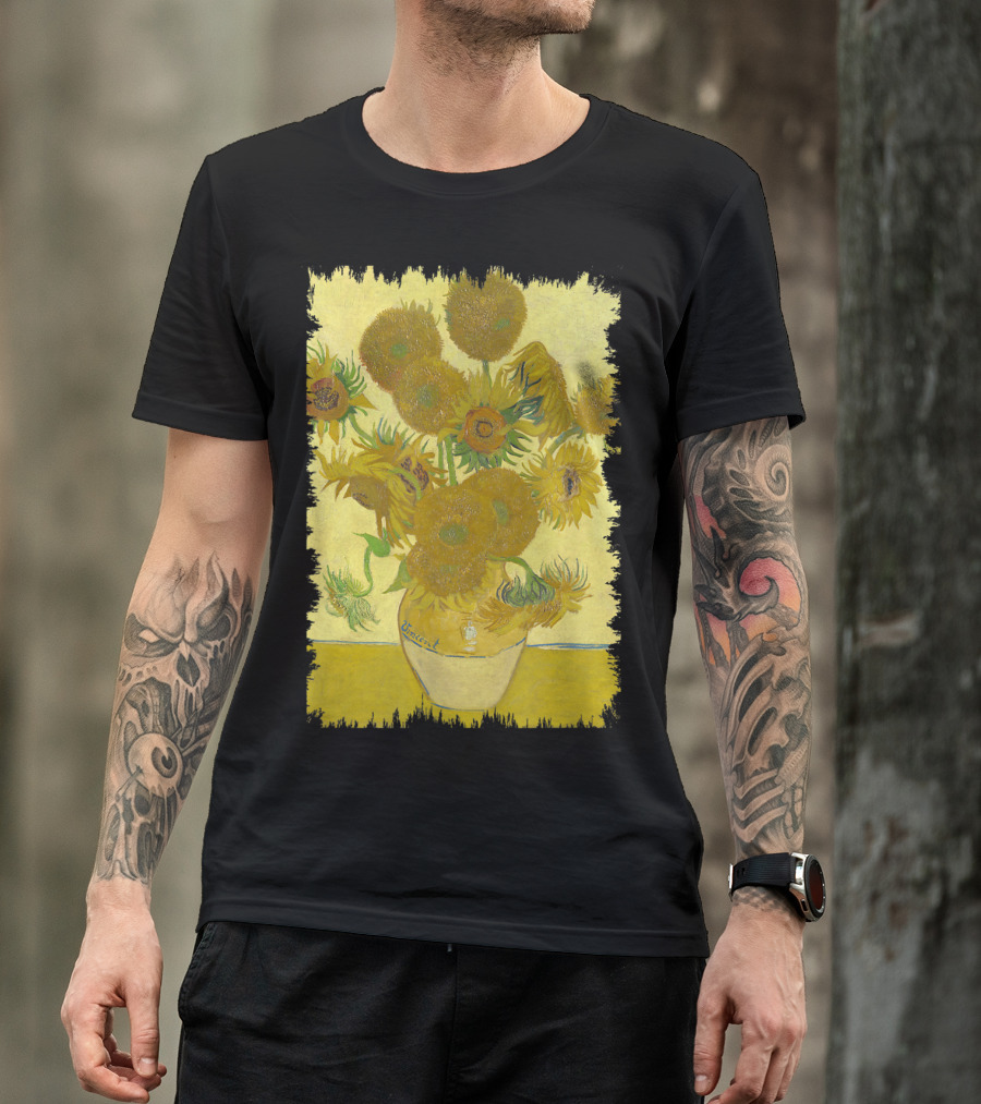 Van Gogh Sunflowers World Famous Painting T-Shirt