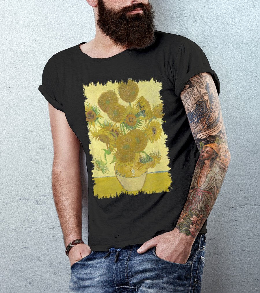 Van Gogh Sunflowers World Famous Painting T-Shirt