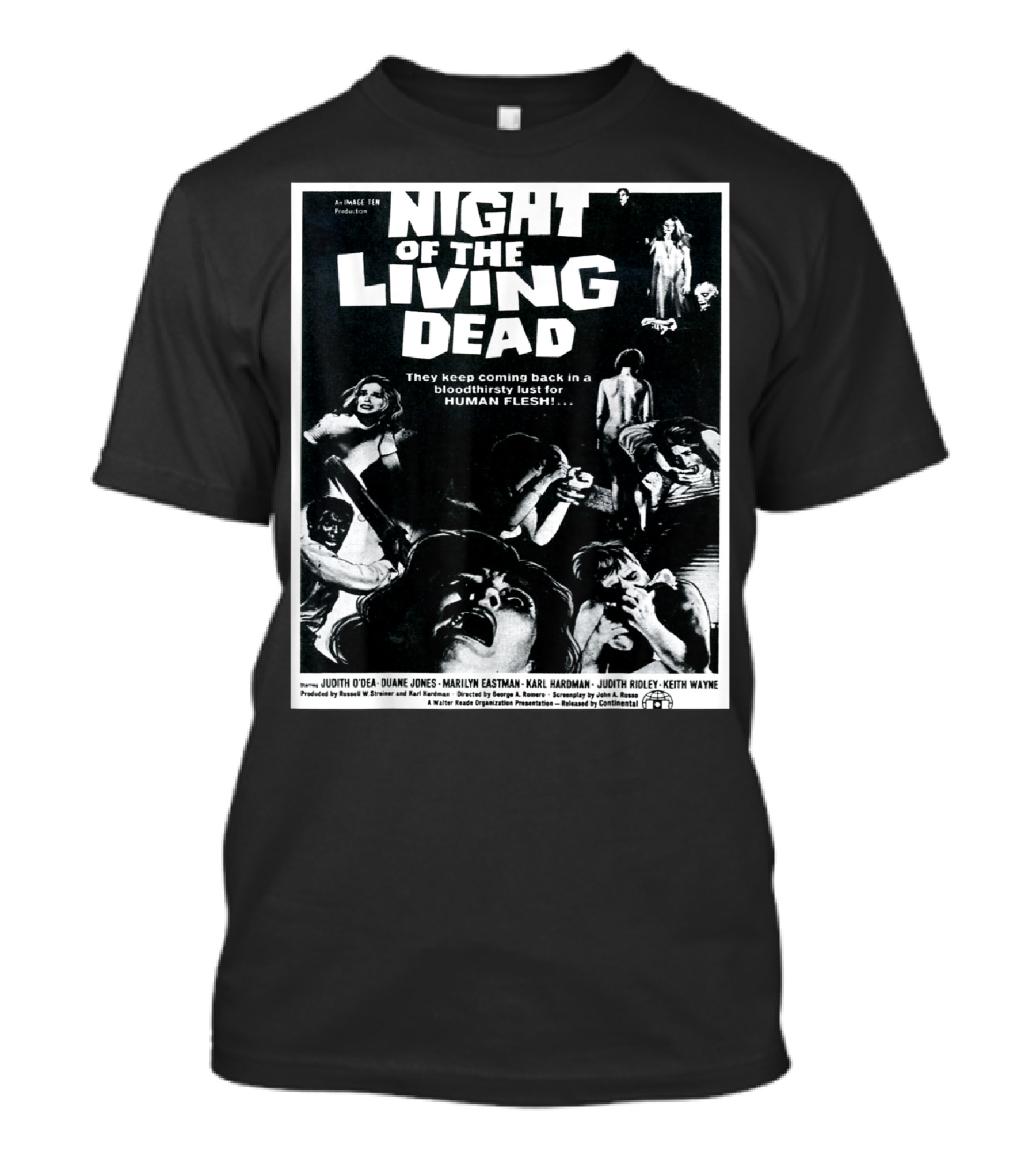 Night Of The Living Dead Classic Horror Human Flesh Bloodthirsty Lust T-Shirt