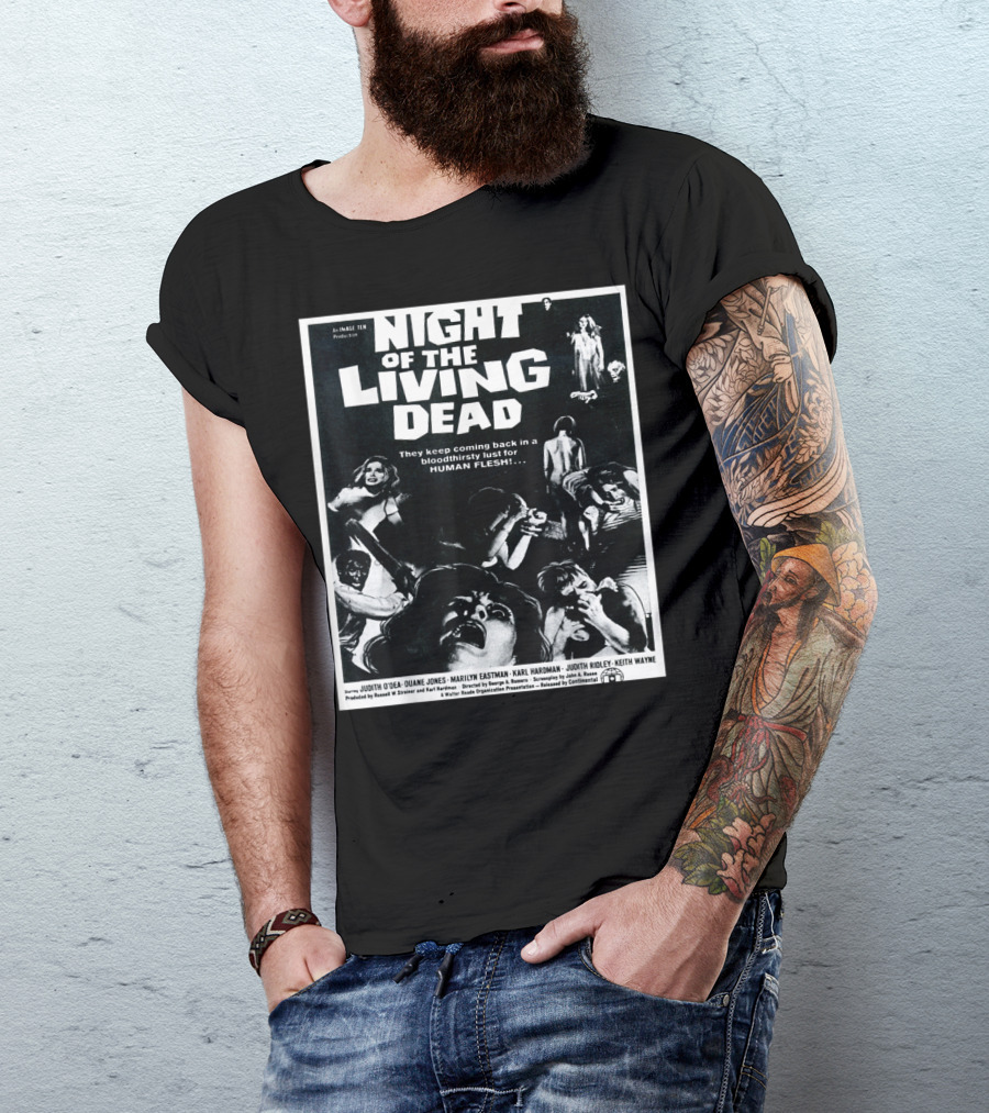 Night Of The Living Dead Classic Horror Human Flesh Bloodthirsty Lust T-Shirt
