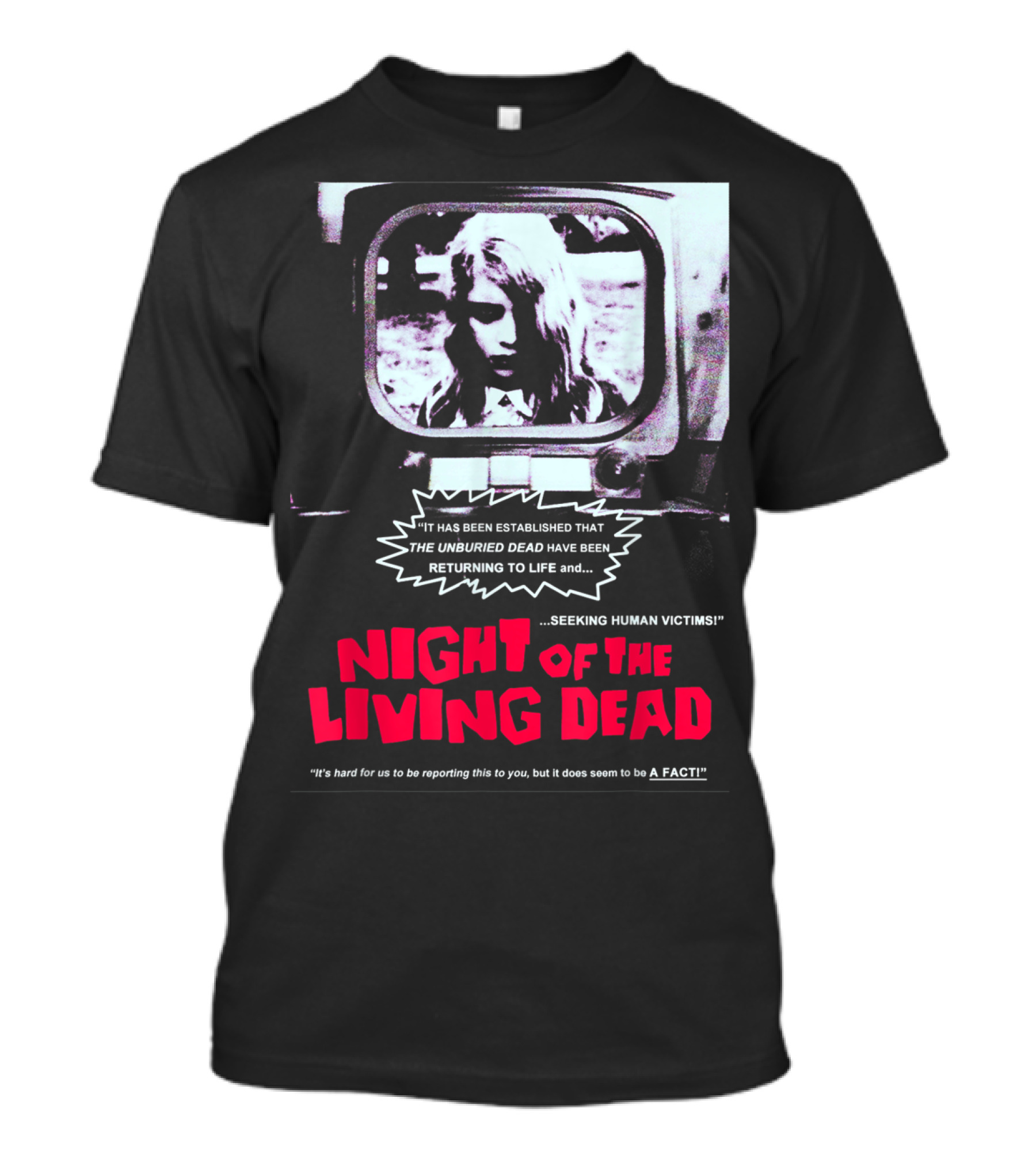 Night Of The Living Dead Classic Horror Film TV Announcement T-Shirt