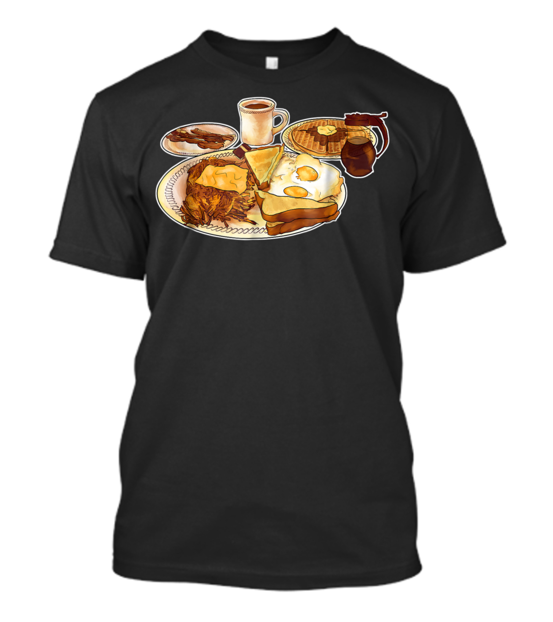 All Star Special Breakfast Eggs Bacon Waffle Coffee Syrup Hash Browns T-Shirt
