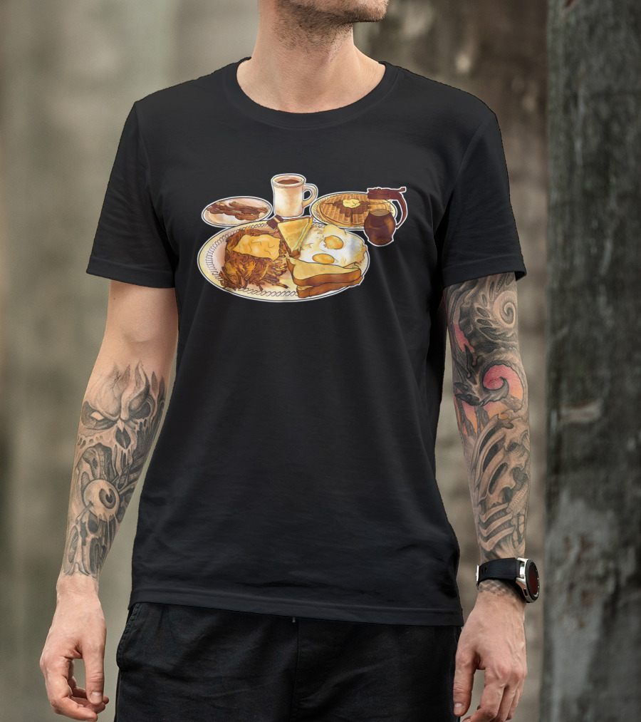 All Star Special Breakfast Eggs Bacon Waffle Coffee Syrup Hash Browns T-Shirt
