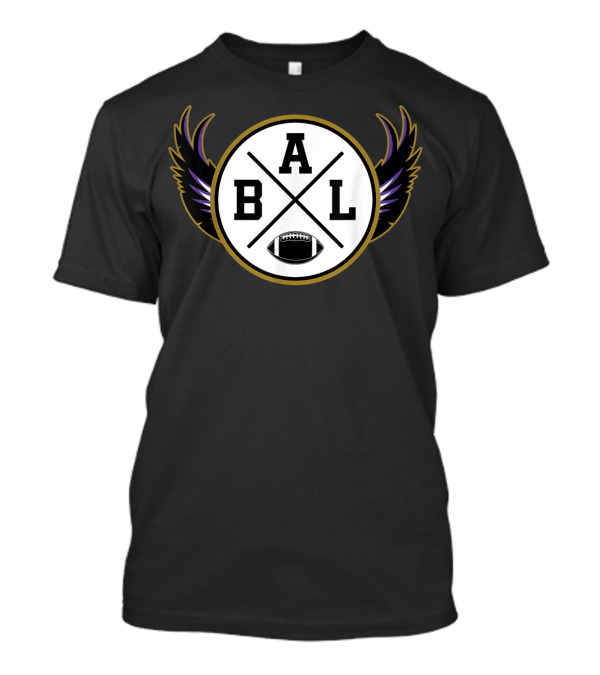 Baltimore Football Maryland Vintage Raven Winged Ball Logo BAL T-Shirt