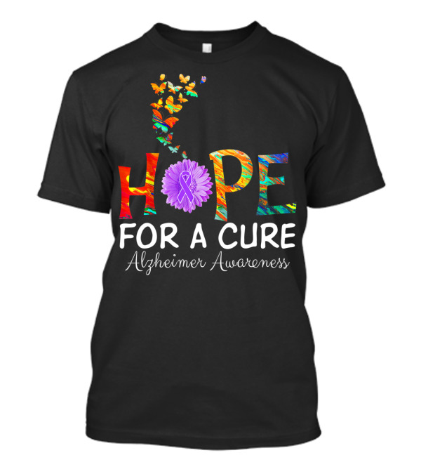 Hope For A Cure Alzheimer's Awareness Colorful Butterfly Ribbon Premium T-Shirt
