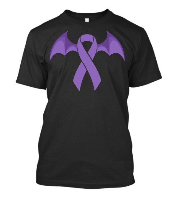 Alzheimers Awareness Purple Ribbon With Bat Wings T-Shirt