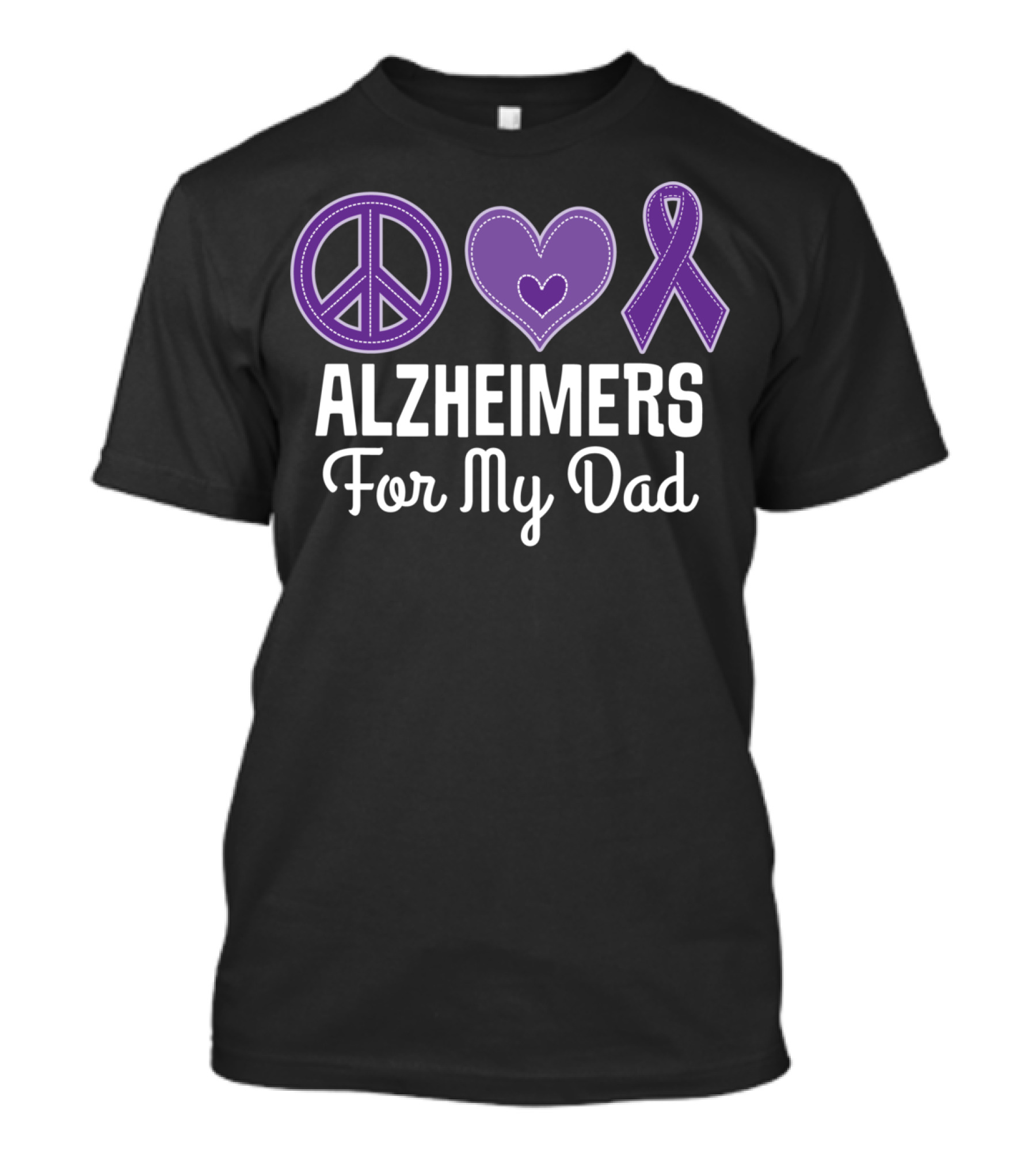 Alzheimers Peace Love Awareness For My Dad T-Shirt