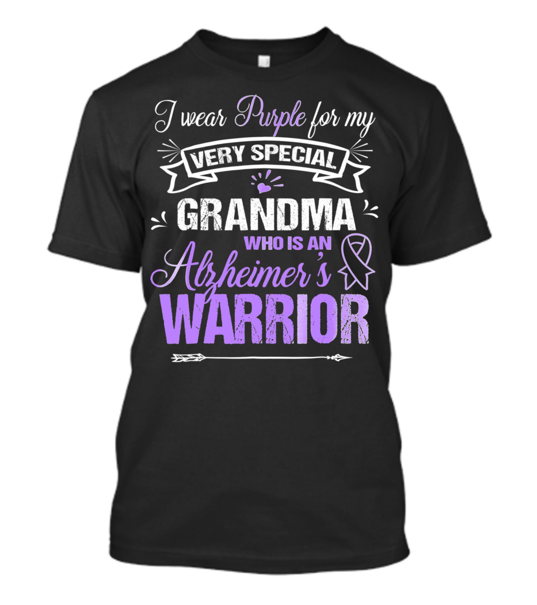 I Wear Purple For My Very Special Grandma Who Is An Alzheimer's Warrior T-Shirt