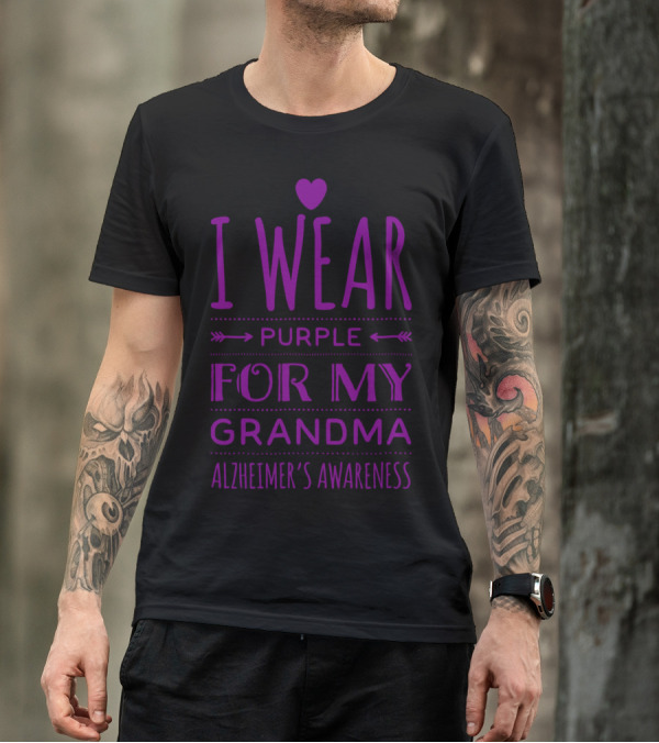I Wear Purple For My Grandma Alzheimer's Awareness T-Shirt