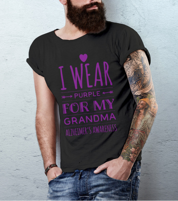 I Wear Purple For My Grandma Alzheimer's Awareness T-Shirt