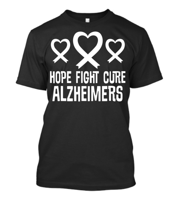 Hope Fight Cure Alzheimers Awareness Ribbon Support Walk T-Shirt