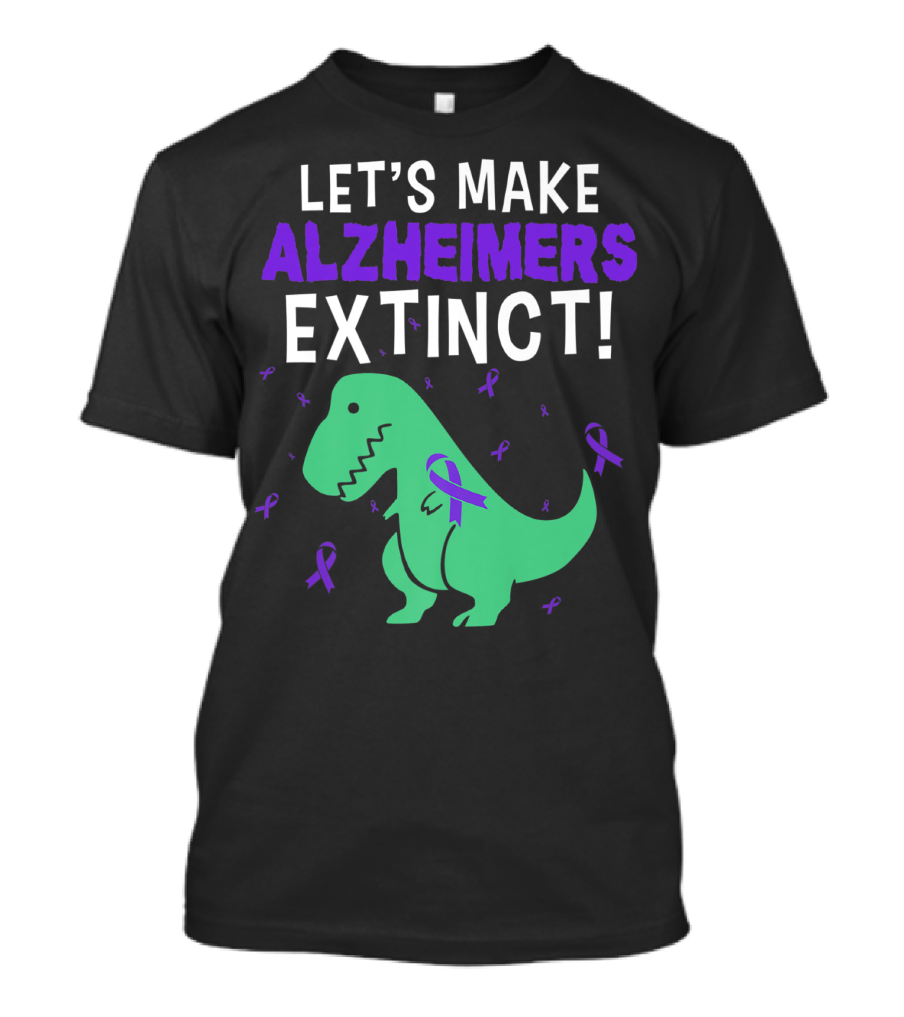 Let's Make Alzheimers Extinct Dinosaur Awareness T-Shirt