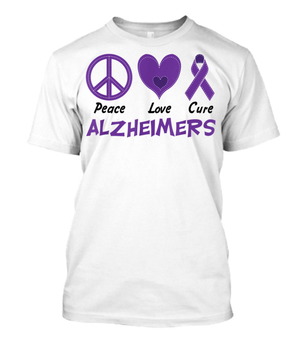 Peace Love Cure Alzheimers Endalz Go Purple T-Shirt