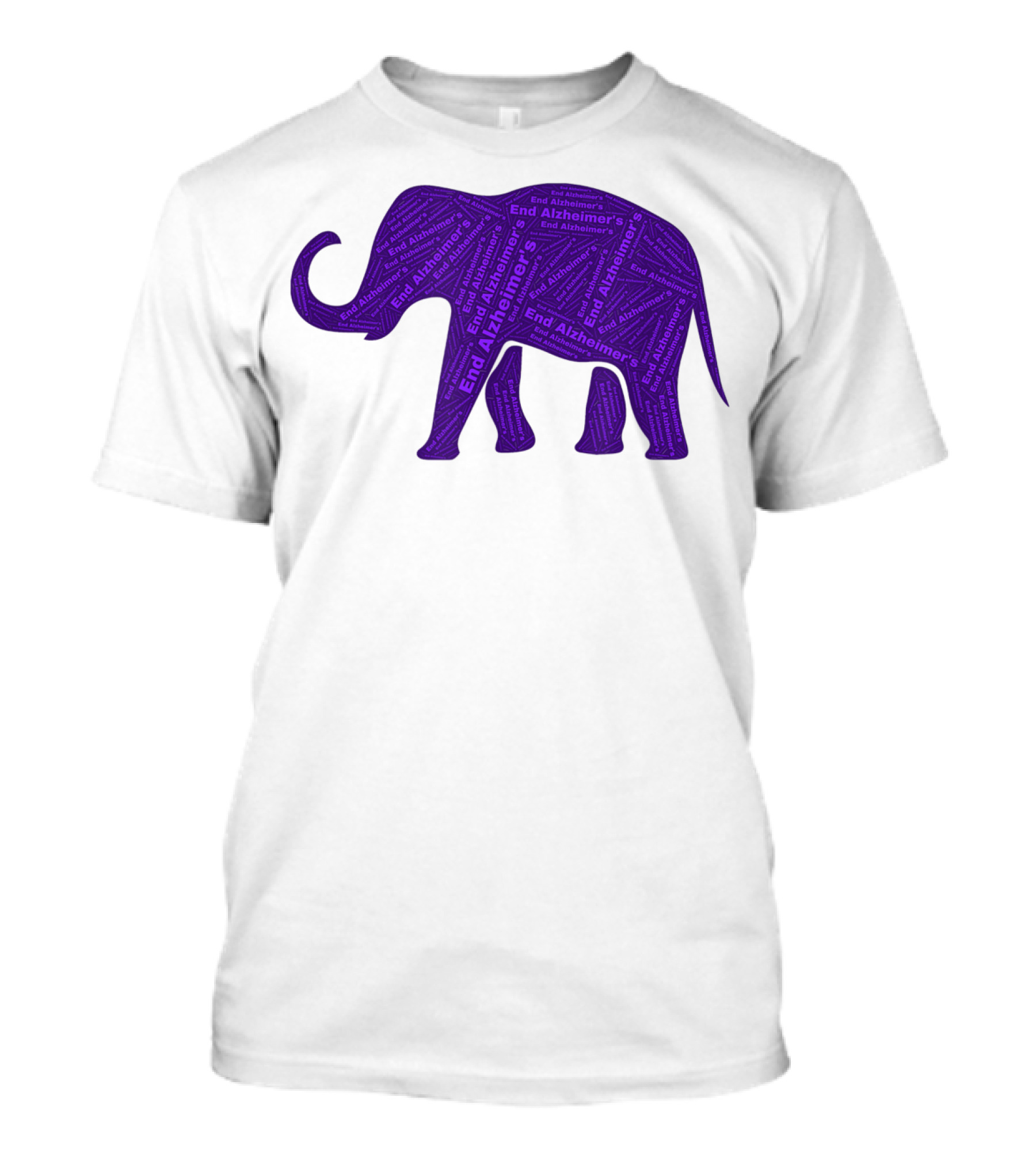 End Alzheimers Purple Elephant Awareness T-Shirt