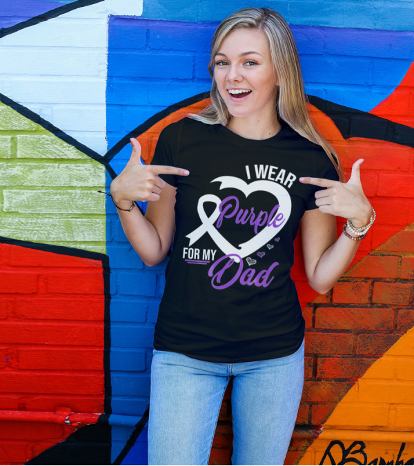 I Wear Purple For My Dad Alzheimer's Awareness T-Shirt