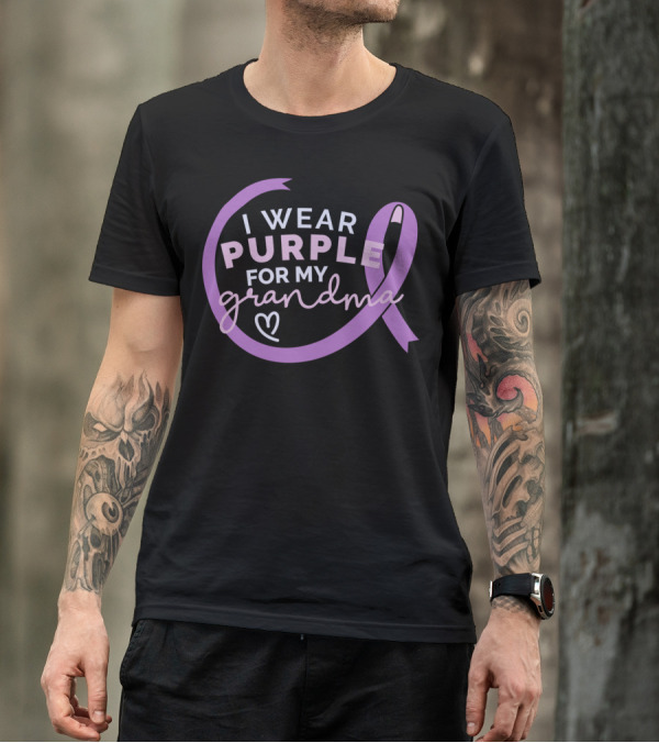 I Wear Purple For My Grandma Alzheimer Awareness T-Shirt