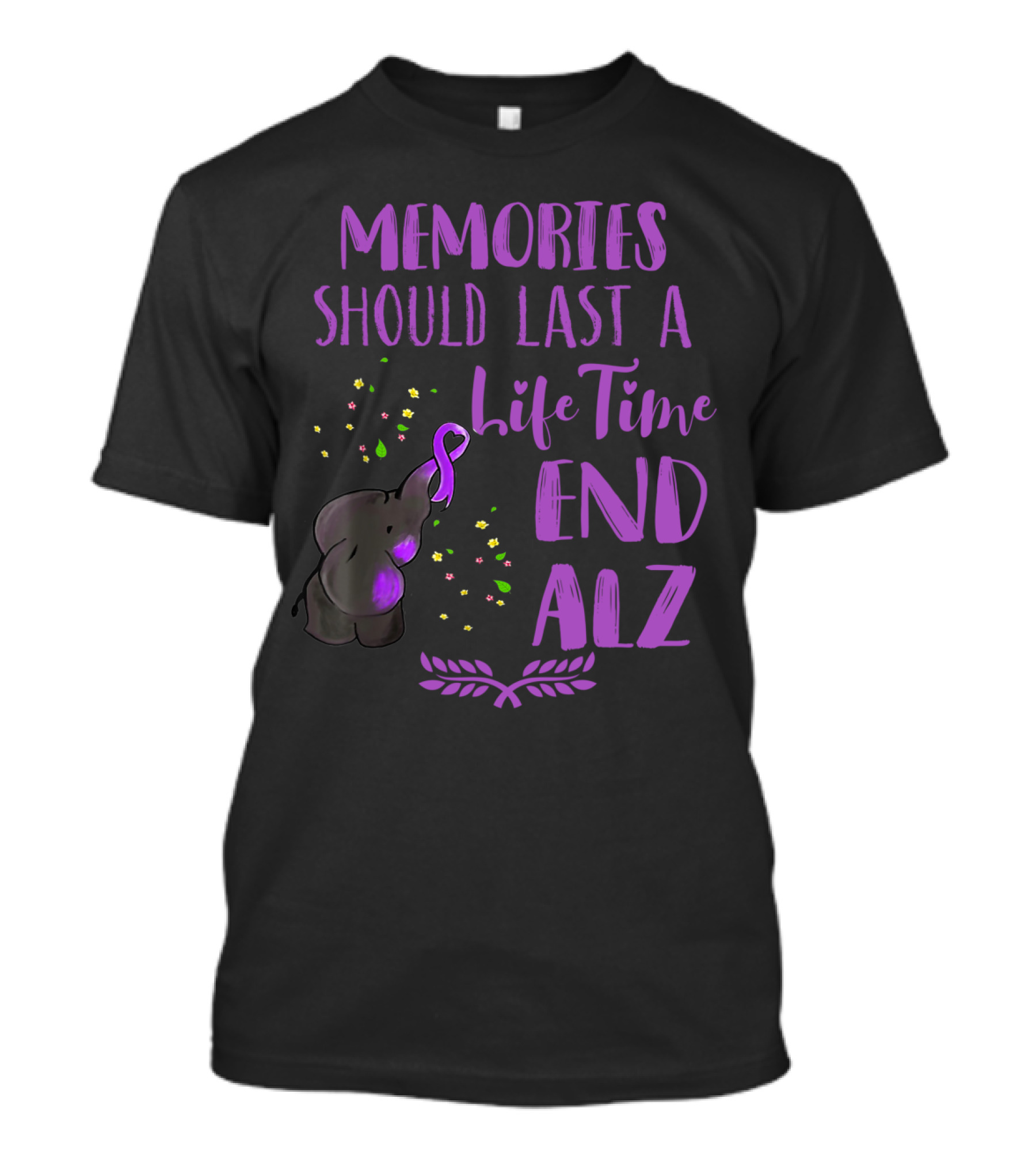 Memories Should Last A Lifetime End ALZ Elephant T-Shirt