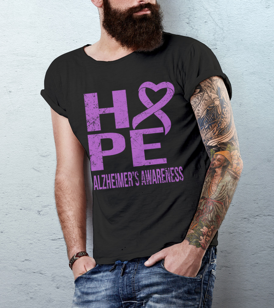 Hope Alzheimer's Awareness Never Ever Give Up T-Shirt