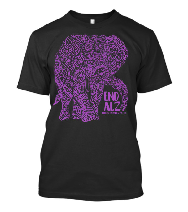 End ALZ Purple Elephant Because Memories Matter T-Shirt